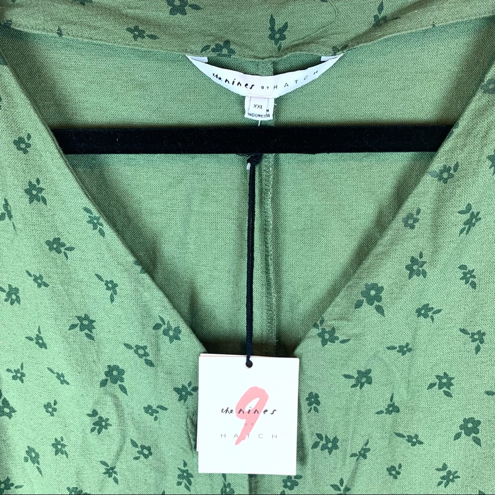 The Nines by Hatch Button Romper Jumpsuit Green Floral Maternity Size XXL - Picture 9 of 15